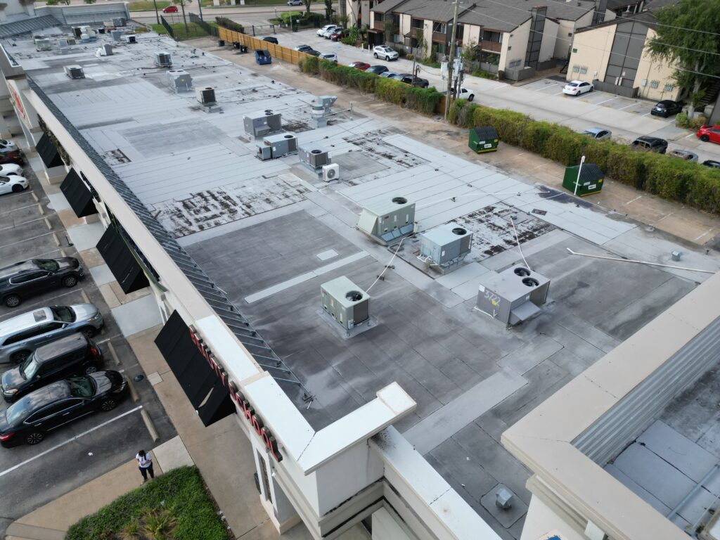 Commercial roofing property roof inspection